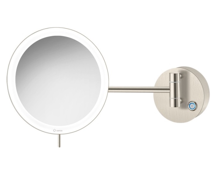 Επιτοίχιος μεγεθυντικός καθρέπτης με LED Sanco MRLED-705 Brushed Nickel
