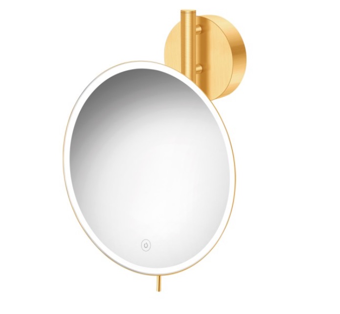 Επιτοίχιος μεγεθυντικός καθρέπτης με LED Sanco MRLED-764 Brushed Gold 24k