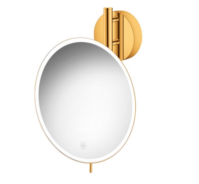 Επιτοίχιος μεγεθυντικός καθρέπτης με LED Sanco MRLED-764 Gold 24k
