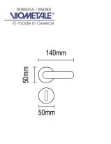 Πόμολα πόρτας Viometale 06.810 νίκελ ματ