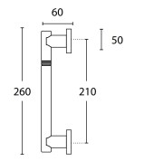 Λαβές εξώπορτας Convex 115 νίκελ ματ