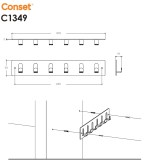 Κρεμάστρα τοίχου 6 θέσεων μαύρο