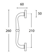 Λαβές εξώπορτας Convex 155 νίκελ ματ