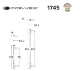 Λαβές εξώπορτας Convex 1745 νίκελ ματ