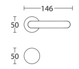 Πόμολο πόρτας Conset, C1855 χρώμιο ματ