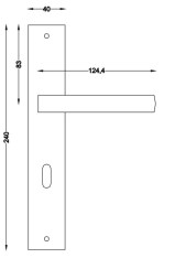 Πόμολα πόρτας Perfect 241 με πλάκα νίκελ ματ