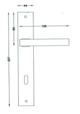 Πόμολα πόρτας Perfect 242 με πλάκα νίκελ ματ
