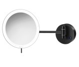 Επιτοίχιος μεγεθυντικός καθρέπτης με LED Sanco MRLED-705 Black Mat