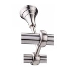 Γωνιακό οροφής για κουρτινόβεργα Φ25, διπλό