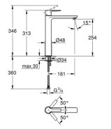 Μπαταρία για νιπτήρα με βαλβίδα BRASS KLICK
