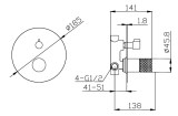 Μπαταρία για νιπτήρα με βαλβίδα BRASS KLICK