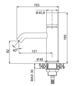 Μπαταρία για νιπτήρα με βαλβίδα BRASS KLICK