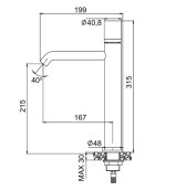 Μπαταρία για νιπτήρα με βαλβίδα BRASS KLICK