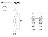 Λαβές επίπλων Convex 129 νίκελ ματ