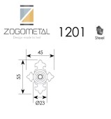 Πόμολα επίπλων Ζωγομετάλ 1201 μαύρο