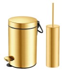 Σετ χαρτοδοχείο 3 λίτρων με πιγκάλ Sanco Brushed Brass