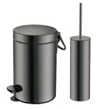 Σετ χαρτοδοχείο 3 λίτρων με πιγκάλ Sanco Brushed Metal Gun