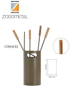 Σετ εργαλεία τζακιού σε κουβά, Ζωγομετάλ No 1240-Κ32