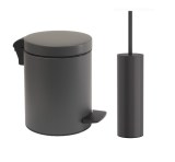 Σετ χαρτοδοχείο 8 λίτρων με πιγκάλ Pam & Co, ανθρακί ματ
