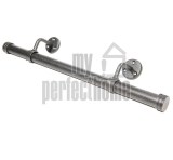 Μεταλλική κουπαστή σκάλας Φ35 σε σκουριά πατίνα ασημί, σετ κομπλέ