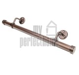 Μεταλλική κουπαστή σκάλας Φ35 σε σκουριά πατίνα ασημί, σετ κομπλέ