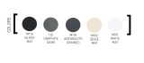 Επιτοίχια μπάνιου Sanco, σειρά Agora Διατίθεται σε πέντε αποχρώσεις: Black Mat, Graphite Dark, Anthracite Grained, Beige Mat, White Mat