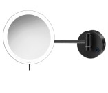 Επιτοίχιος μεγεθυντικός καθρέπτης με LED, μπαταρίας Sanco MRLED-905 Black Mat