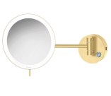 Επιτοίχιος μεγεθυντικός καθρέπτης με LED, μπαταρίας Sanco MRLED-905 Brushed Brass