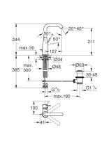 Μπαταρία για νιπτήρα με βαλβίδα BRASS KLICK