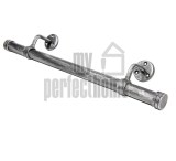 Μεταλλική κουπαστή σκάλας Φ35 σε σκουριά πατίνα ασημί, σετ κομπλέ