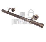 Μεταλλική κουπαστή σκάλας Φ35 σε σκουριά πατίνα ασημί, σετ κομπλέ