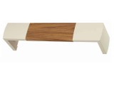 Κουρτινόξυλα μετώπες Domus, No 8055 αίβορι-καστανιά με διπλό μεταλλικό σιδηρόδρομο