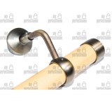 Κουπαστή σκάλας, ξύλινη Φ35, σετ κομπλέ, ξύλο-ίνοξ