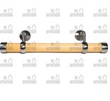 Κουπαστή σκάλας, ξύλινη Φ35, σετ κομπλέ, ξύλο-ίνοξ