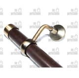 Κουπαστή σκάλας, ξύλινη Φ35, σετ κομπλέ, ξύλο-ίνοξ