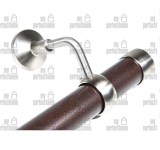 Κουπαστή σκάλας, ξύλινη Φ35, σετ κομπλέ, ξύλο-ίνοξ