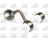 Κουπαστή σκάλας, ξύλινη Φ35, σετ κομπλέ, ξύλο-ίνοξ