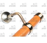 Κουπαστή σκάλας, ξύλινη Φ35, σετ κομπλέ, ξύλο-ίνοξ