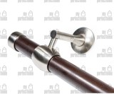 Κουπαστή σκάλας, ξύλινη Φ35, σετ κομπλέ, ξύλο-ίνοξ