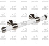 Κουπαστή σκάλας, ξύλινη Φ35, σετ κομπλέ, ξύλο-ίνοξ