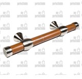 Κουπαστή σκάλας, ξύλινη Φ35, σετ κομπλέ, ξύλο-ίνοξ