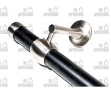 Κουπαστή σκάλας, ξύλινη Φ35, σετ κομπλέ, ξύλο-ίνοξ