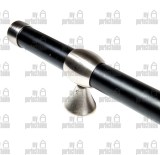 Κουπαστή σκάλας, ξύλινη Φ35, σετ κομπλέ, ξύλο-ίνοξ