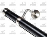 Κουπαστή σκάλας, ξύλινη Φ35, σετ κομπλέ, ξύλο-ίνοξ