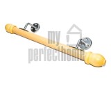 Οικονομική κουπαστή σκάλας, ξύλινη Φ35, σετ κομπλέ