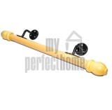 Οικονομική κουπαστή σκάλας, ξύλινη Φ35, σετ κομπλέ