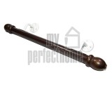 Οικονομική κουπαστή σκάλας, ξύλινη Φ35, σετ κομπλέ