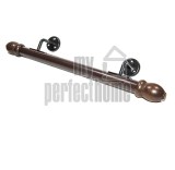 Οικονομική κουπαστή σκάλας, ξύλινη Φ35, σετ κομπλέ