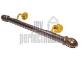 Οικονομική κουπαστή σκάλας, ξύλινη Φ35, σετ κομπλέ