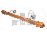 Οικονομική κουπαστή σκάλας, ξύλινη Φ35, σετ κομπλέ